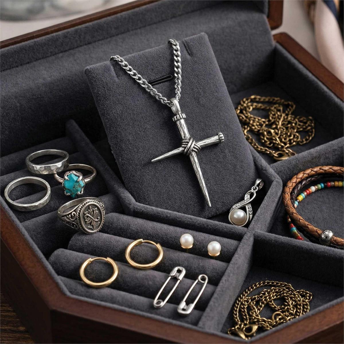 Necklace Nail Cross Christ Endured Death by Dicksons, product view 5