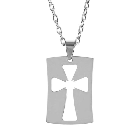 Necklace Flared Cross Dog Tag All Things by Dicksons, product view 2