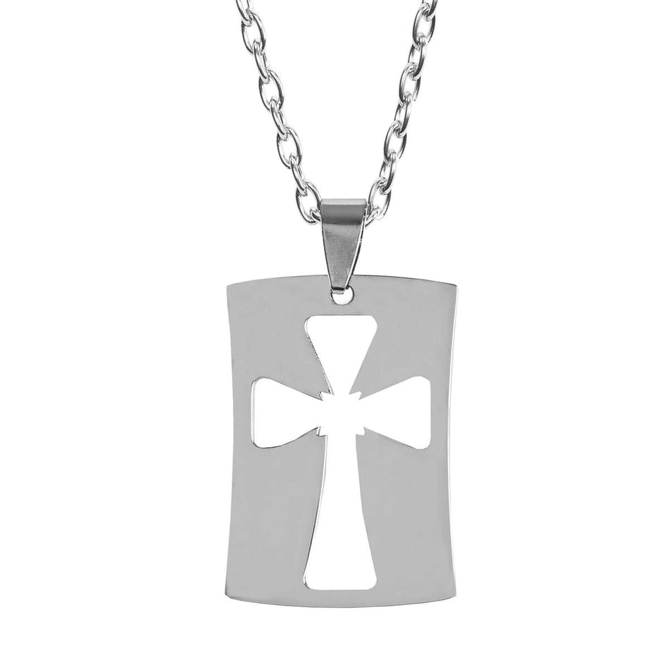 Necklace Flared Cross Dog Tag All Things by Dicksons, product view 2