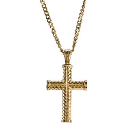 Necklace Wheat Cross Gold Plated Men 24L by Dicksons, product view 2