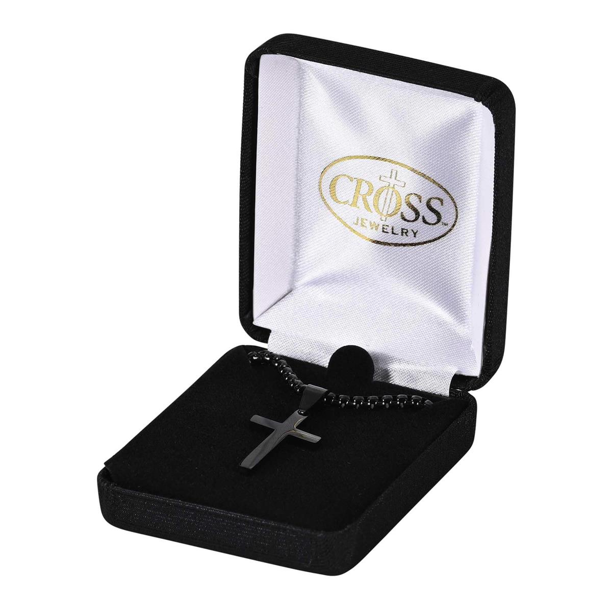 Necklace Black-Plated Cross 24L by Dicksons, product view 2