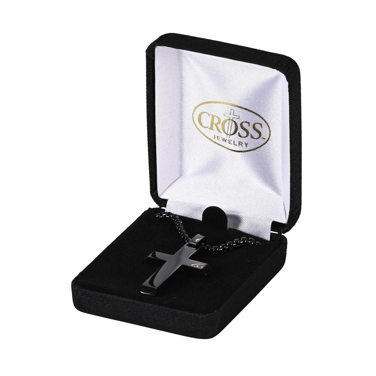 Necklace Black-Plated Slanted Cross by Dicksons, product view 2