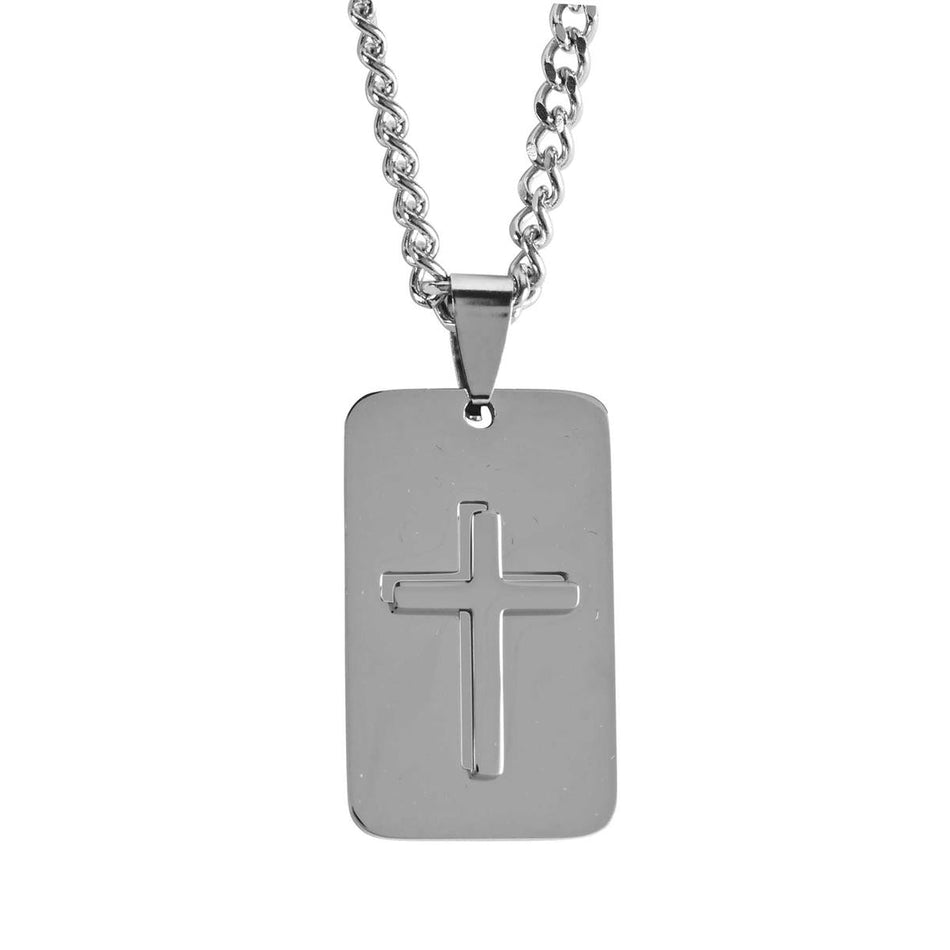 Necklace Dogtag/Cutout Cross 24L by Dicksons