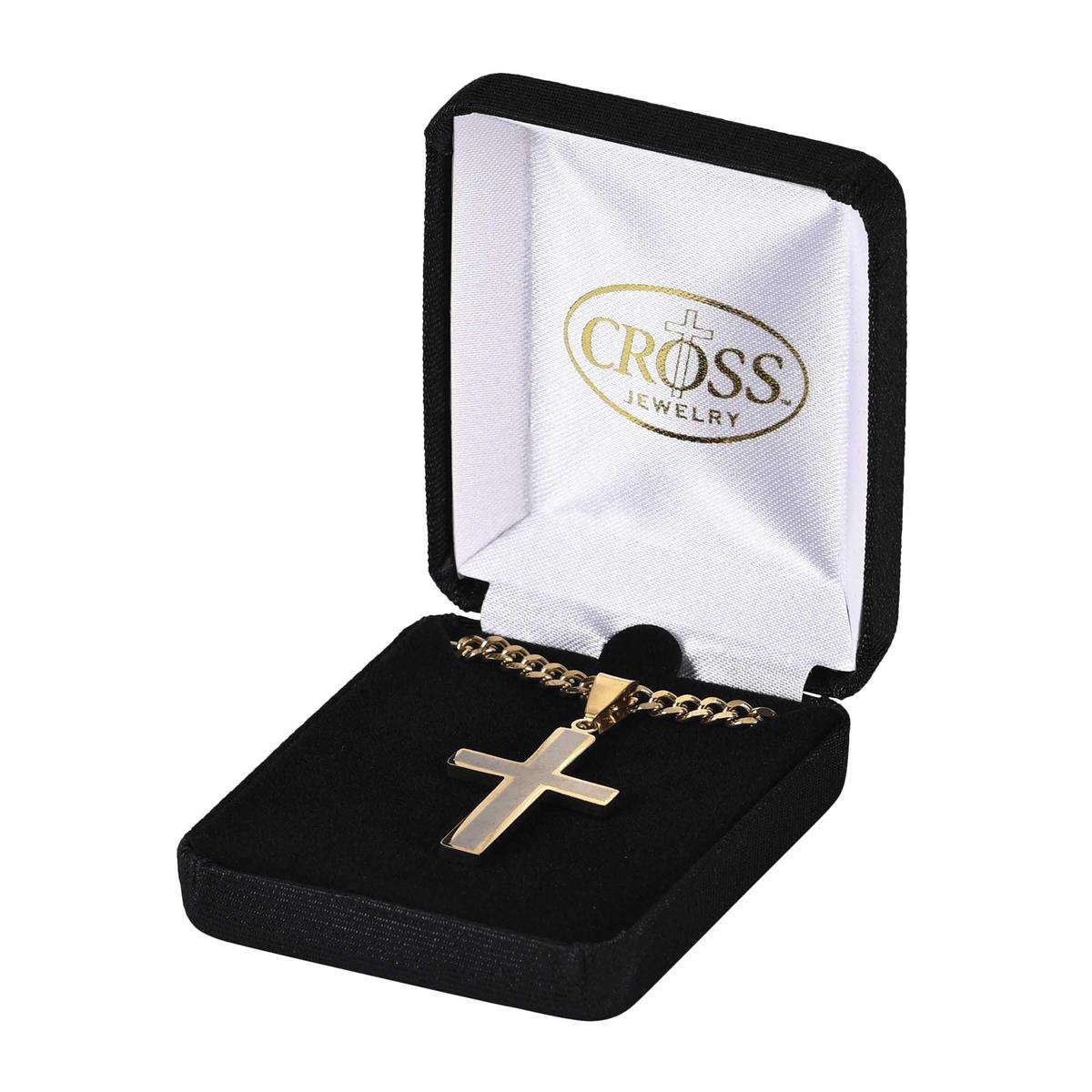 Necklace 2Tone Gold Plate Cross by Dicksons, product view 2