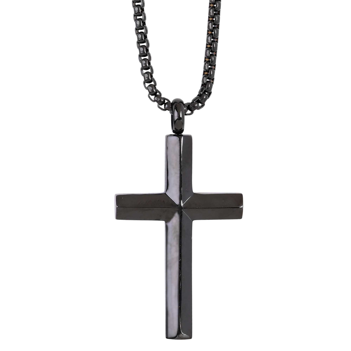 Necklace By His Stripes Black Mens Cross by Dicksons, product view 2