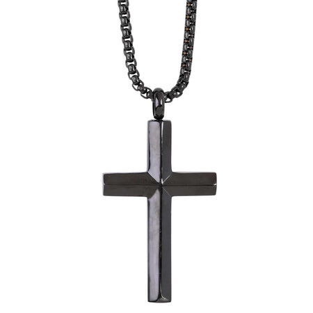 Necklace By His Stripes Black Mens Cross by Dicksons, product view 2
