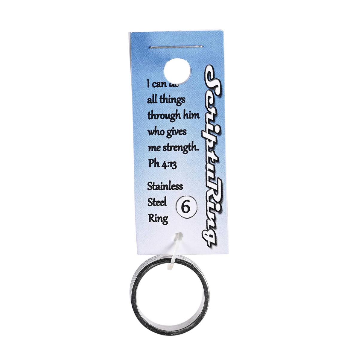 Ring Ph 4:13 Stainless Steel Carded by Dicksons, product view 2