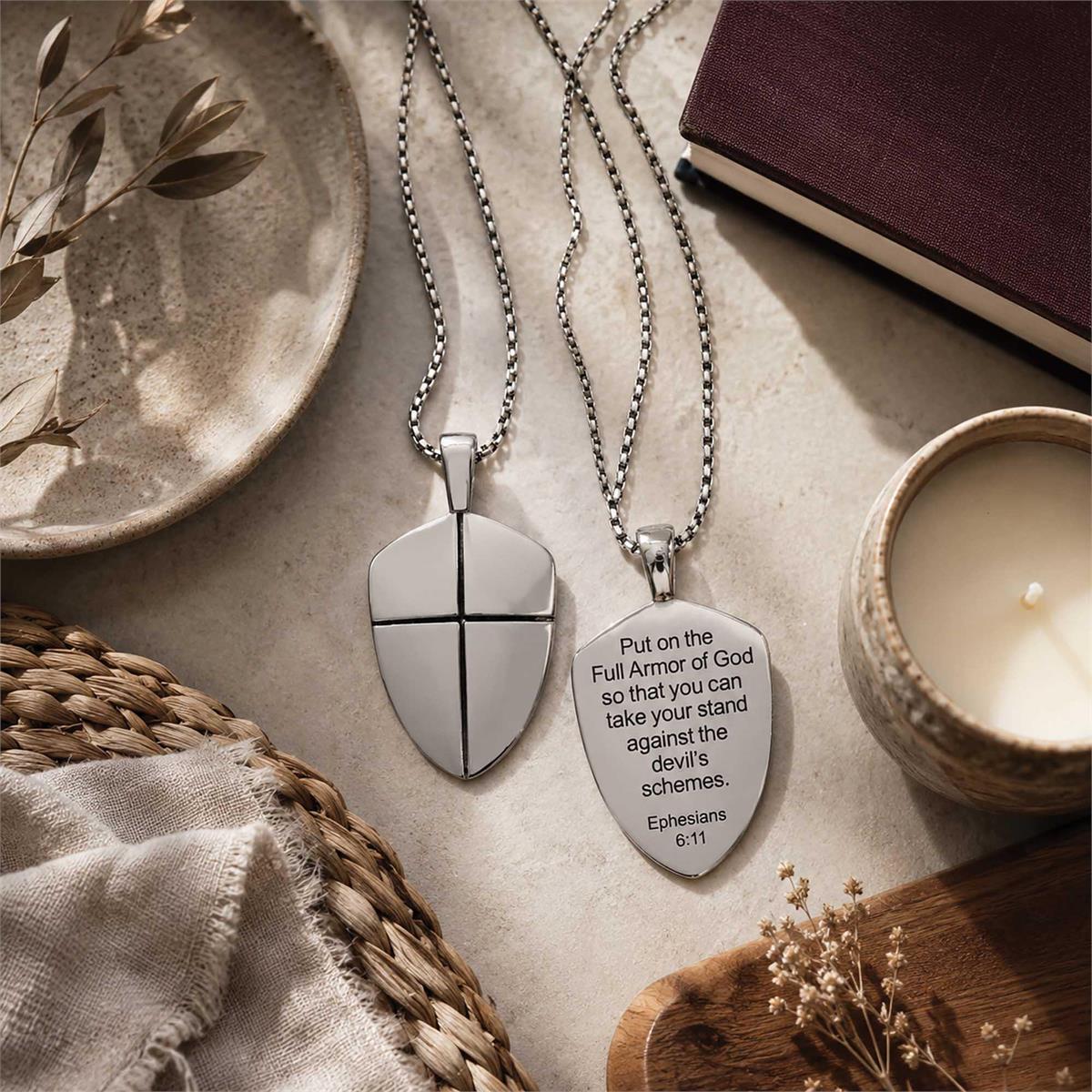 Necklace Full Armor Of God Shield 24L by Dicksons, product view 6