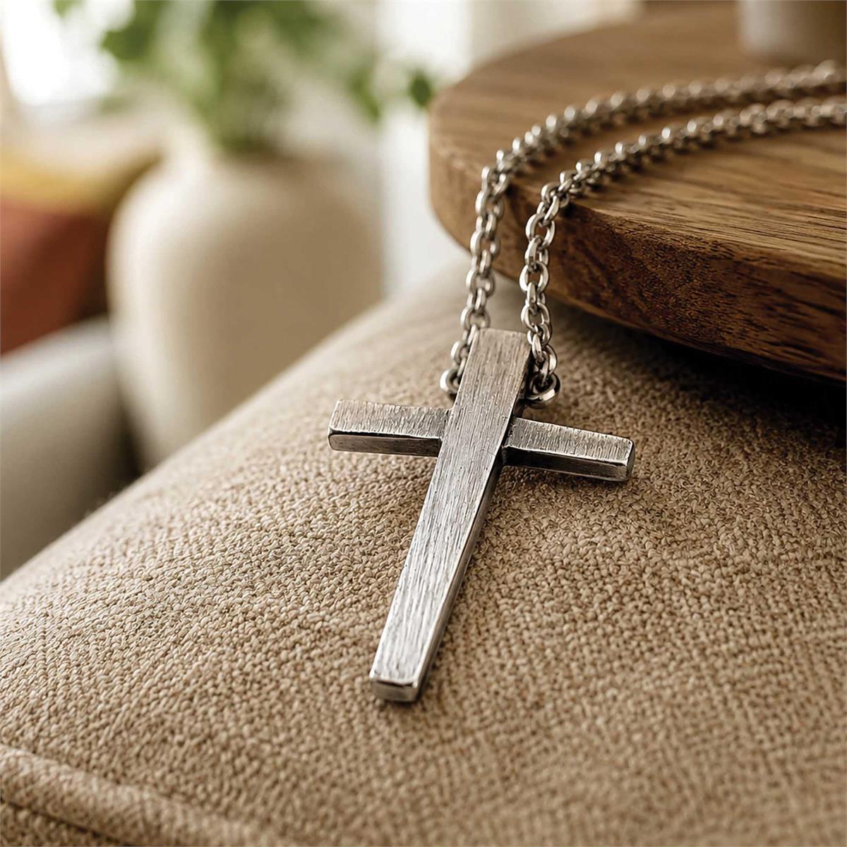 Necklace Tapered Cross Pendant 24L by Dicksons, product view 3