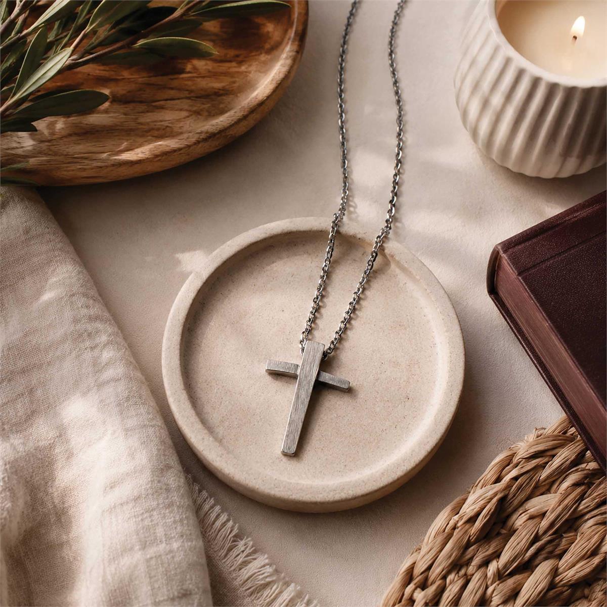 Necklace Tapered Cross Pendant 24L by Dicksons, product view 6
