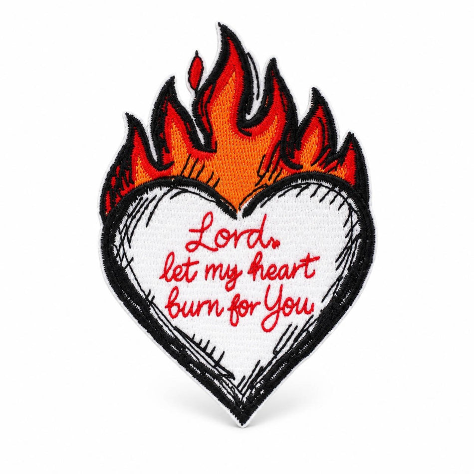 Let My Heart Burn Embroidered Iron-On Patch - Pack of 3 by Swanson Christian Products, product view 2