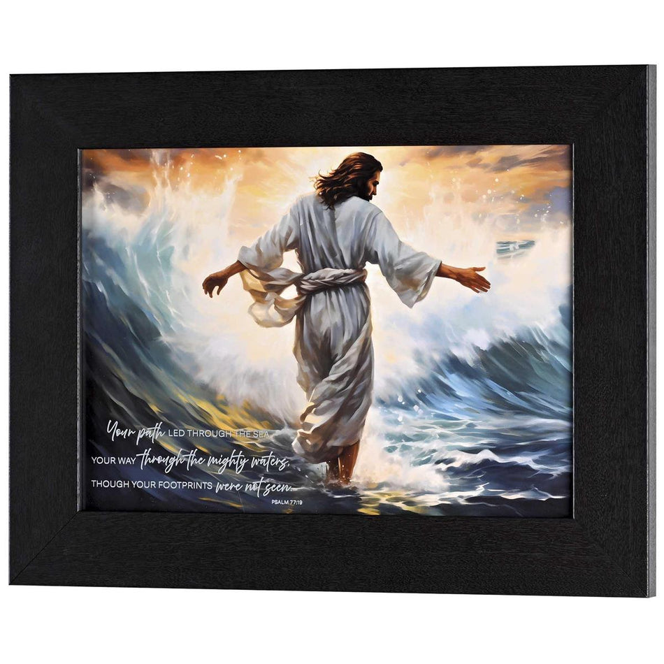 Inspirational Christian Framed Wall Art 11 x 15 Inch Wood and Glass Jesus by Dicksons