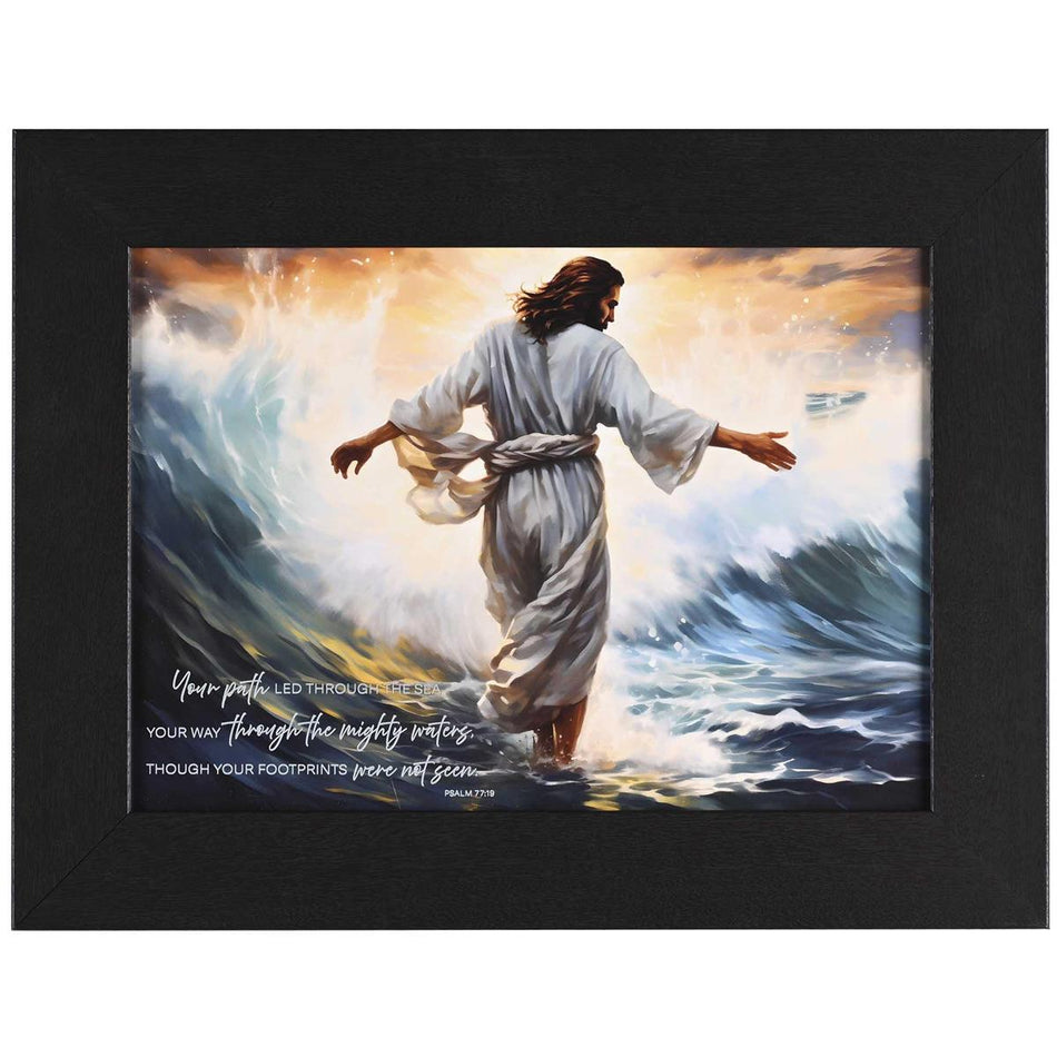 Inspirational Christian Framed Wall Art 11 x 15 Inch Wood and Glass Jesus by Dicksons, product view 2