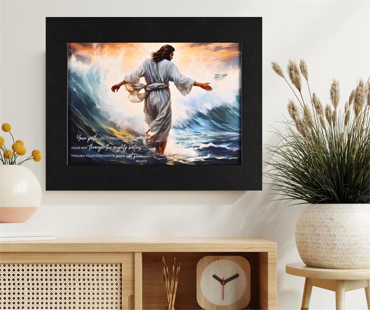 Inspirational Christian Framed Wall Art 11 x 15 Inch Wood and Glass Jesus by Dicksons, product view 4