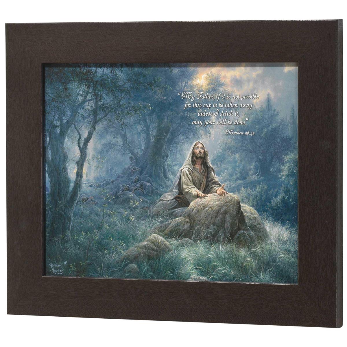 Garden Of Gethsemane 14.5 x 17.5 Wood and Glass Framed Wall Art Plaque by Dicksons
