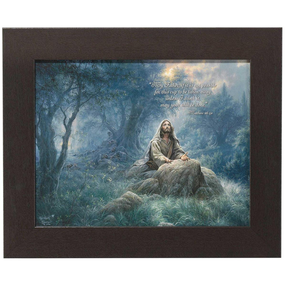 Garden Of Gethsemane 14.5 x 17.5 Wood and Glass Framed Wall Art Plaque by Dicksons, product view 2