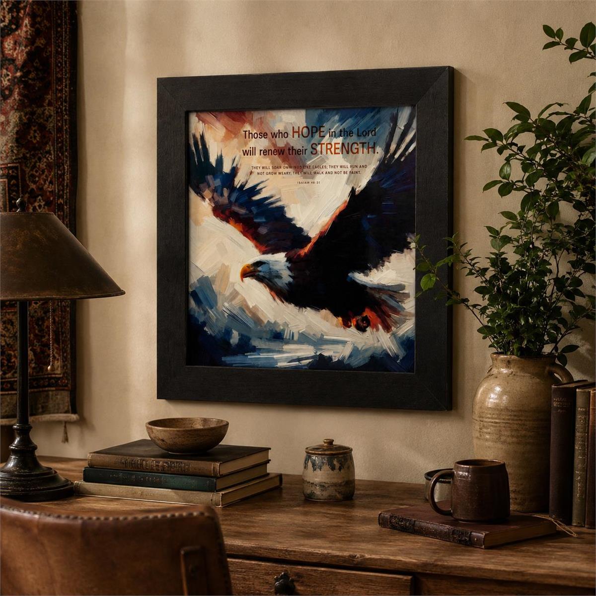 Framed Wall Art Eagle Those Who Hope by Dicksons, product view 5