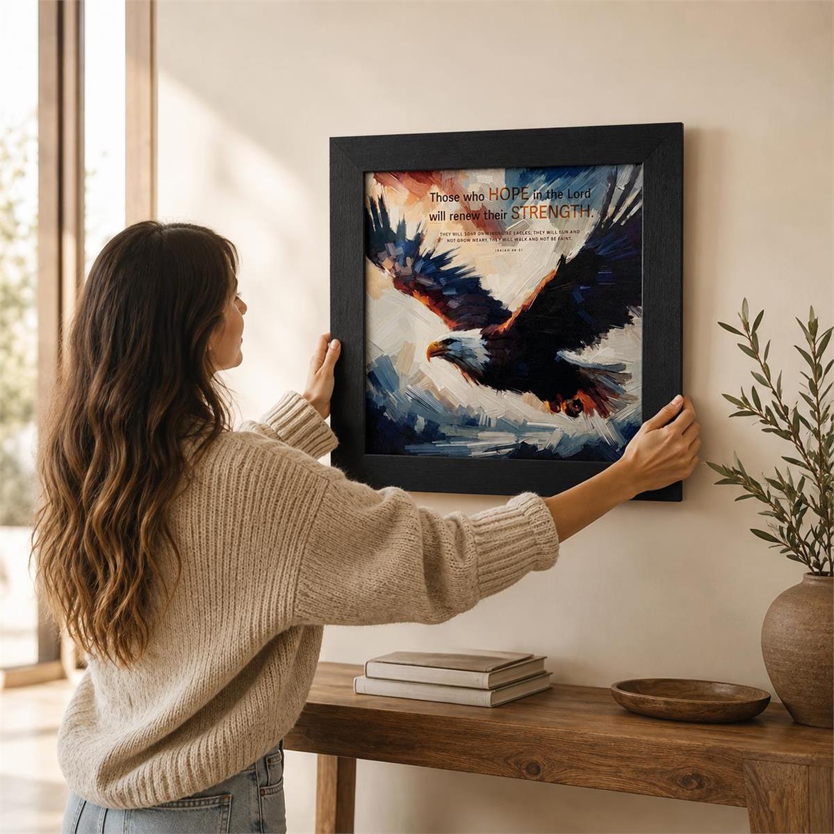 Framed Wall Art Eagle Those Who Hope by Dicksons, product view 6