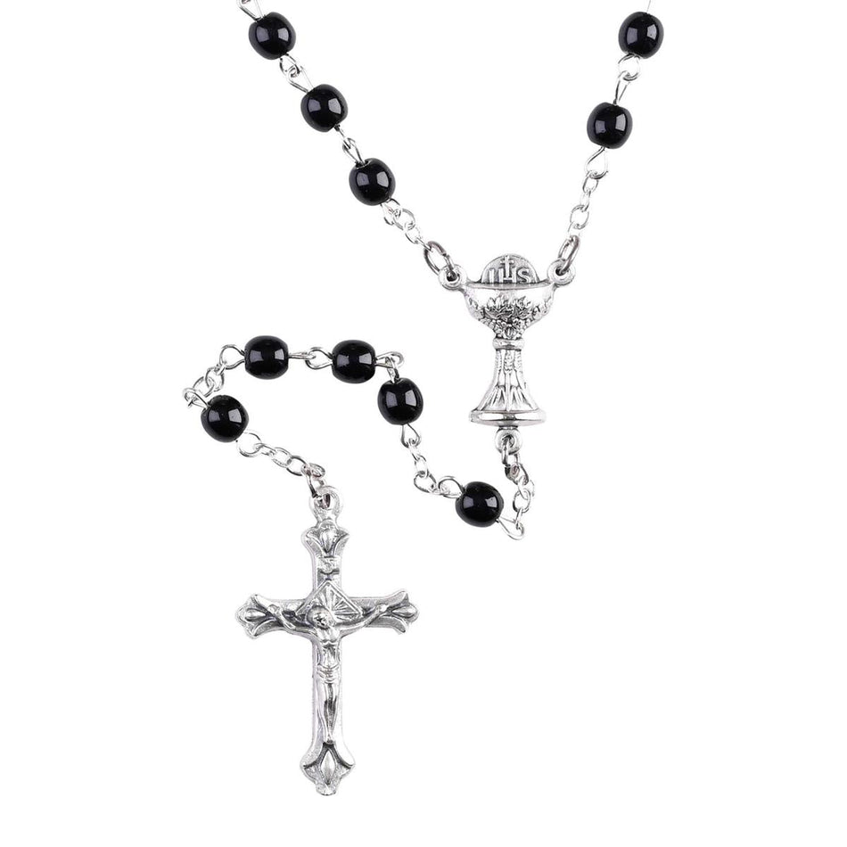 Rosary First Communion Black Glass 5Mm by Dicksons, product view 2