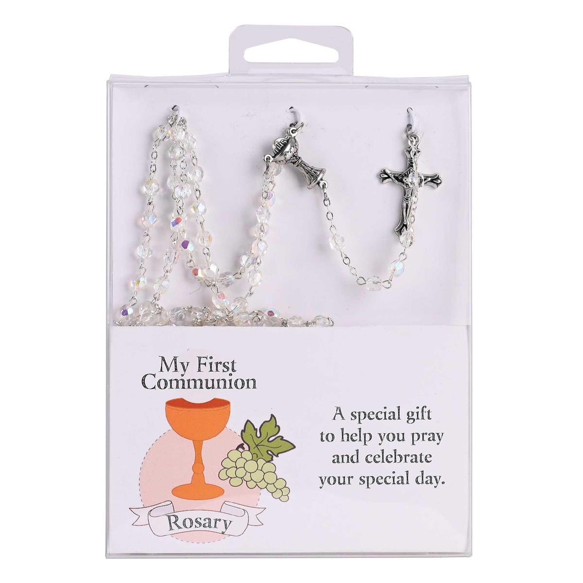 Rosary First Communion Clear Glass 5Mm by Dicksons