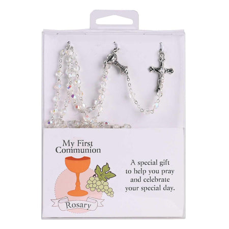 Rosary First Communion Clear Glass 5Mm by Dicksons