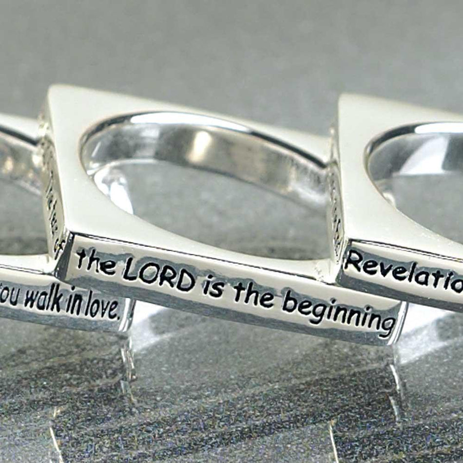 Ring Silver Plated Square Prov 9:10 Carded by Dicksons