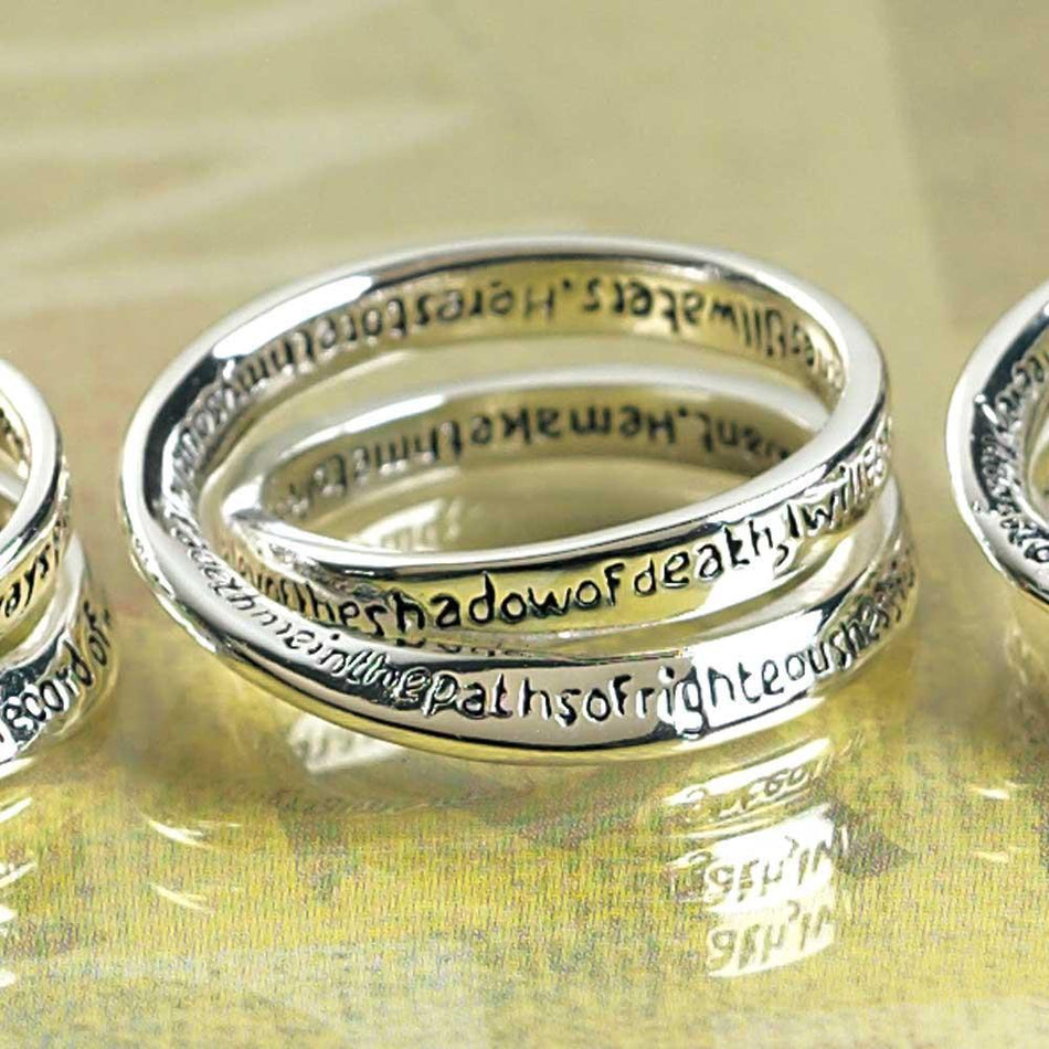 Ring Ps 23 Double Mob Silver Plated Carded by Dicksons