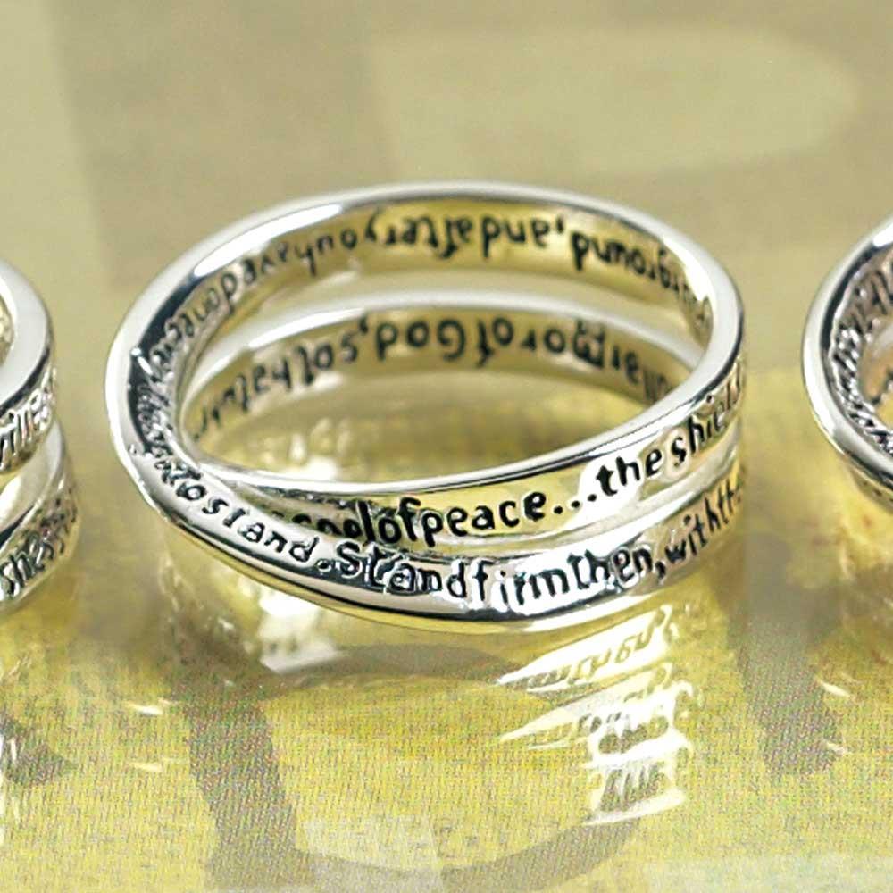 Ring Ep 6:13 Double Mob Silver Plated Size 9 Carded by Dicksons