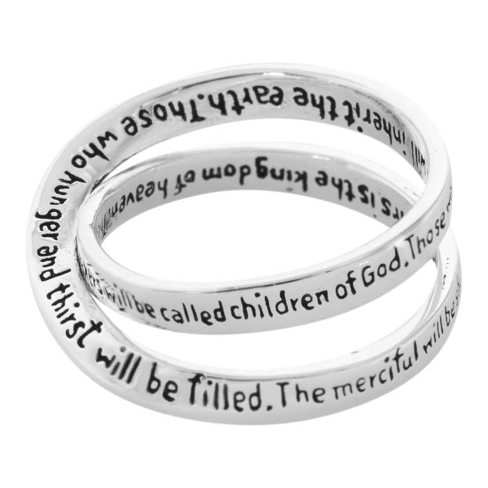Ring Silver Plated Double Mobius Matt5:3 by Dicksons