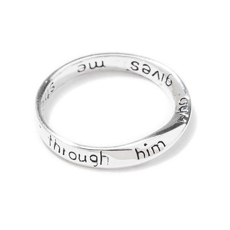 Ring Ph 4:13 Mobius Silver Plated by Dicksons