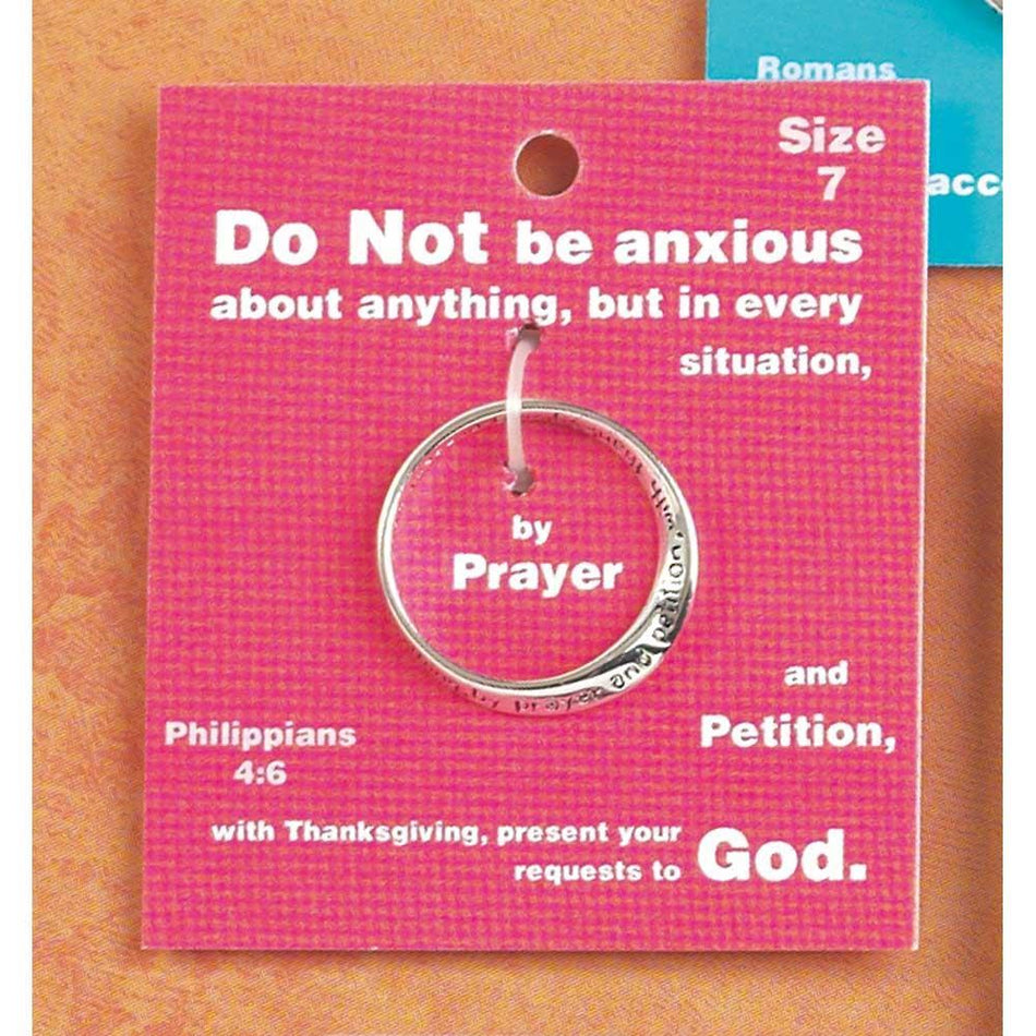 Ring Silver Plated Inspiring Phil4:6 by Dicksons
