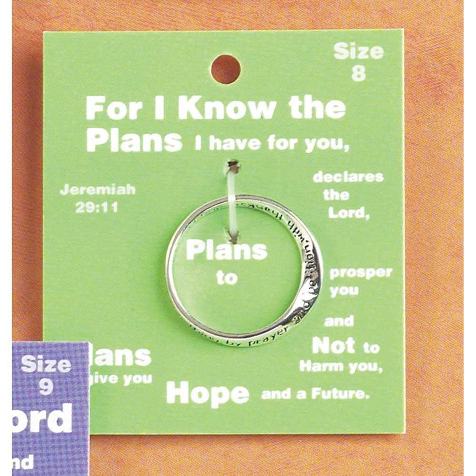 Ring Silver Plated Inspiring Jer29:11 by Dicksons