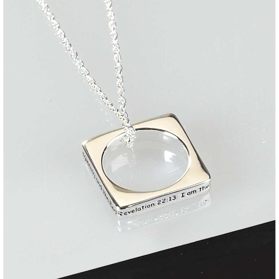 Necklace Silver Plated Square Rev 22:13-Ring 18"CH by Dicksons