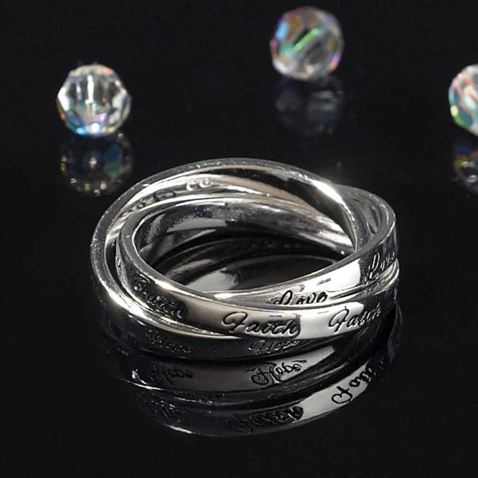 Ring Silver Plated Faith/hope/love by Dicksons