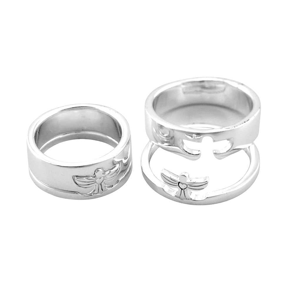 Ring Silver Plated Puzzle Ring-angel by Dicksons, product view 3