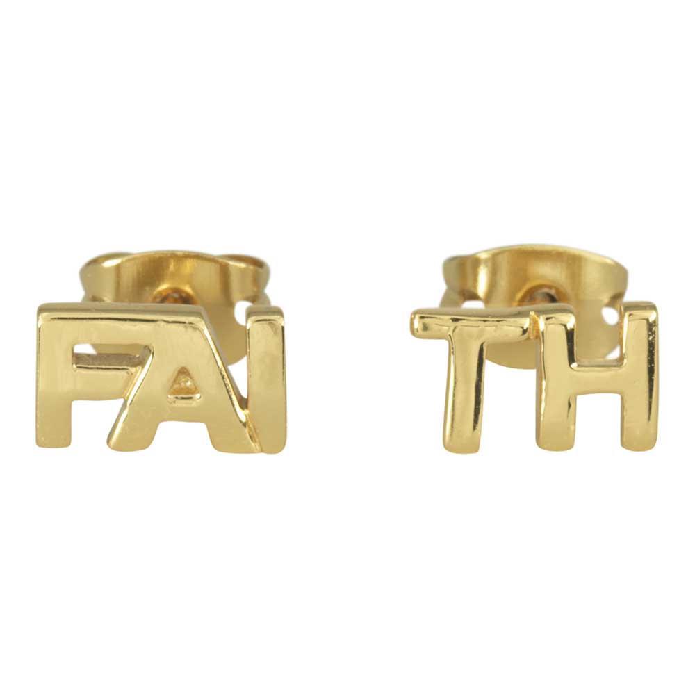 Earrings-faith Studs Gold Plated by Dicksons