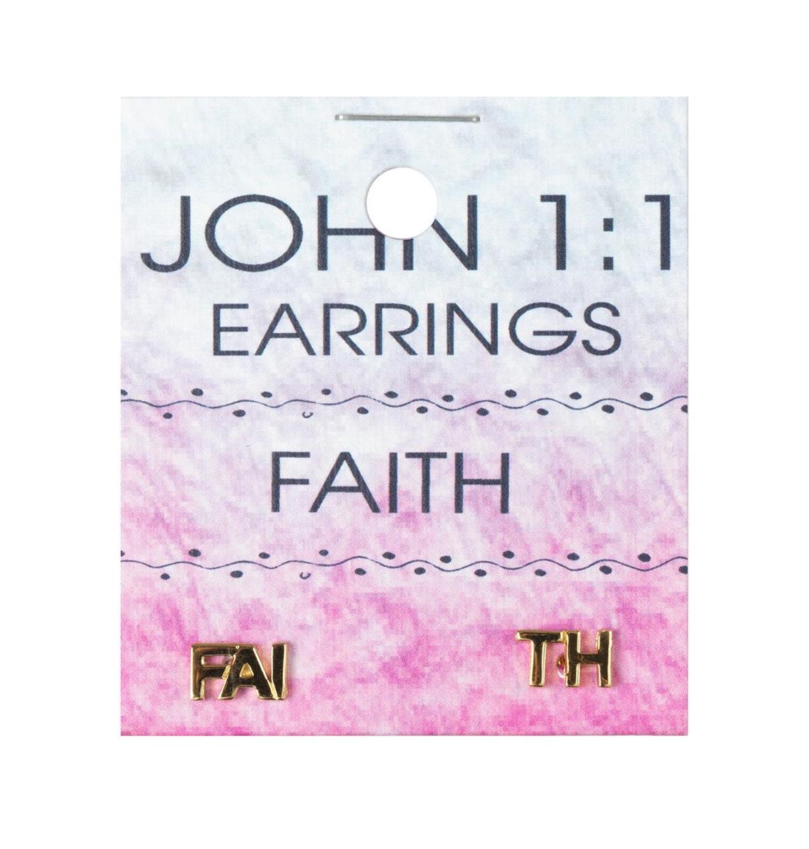 Earrings-faith Studs Gold Plated by Dicksons, product view 2