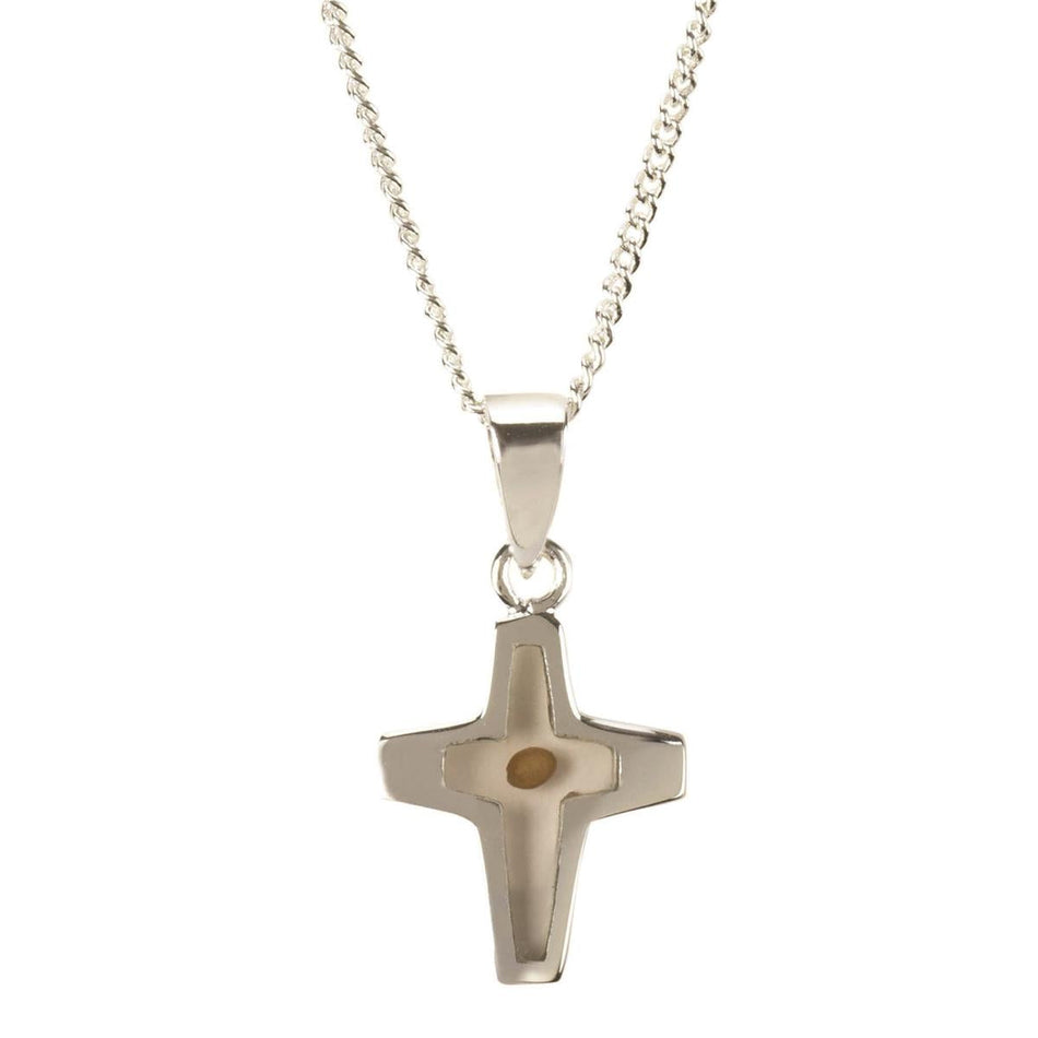 Necklace mustard Seed Mini Cross Silver Plated 16" Ch (35-6704) by Dicksons