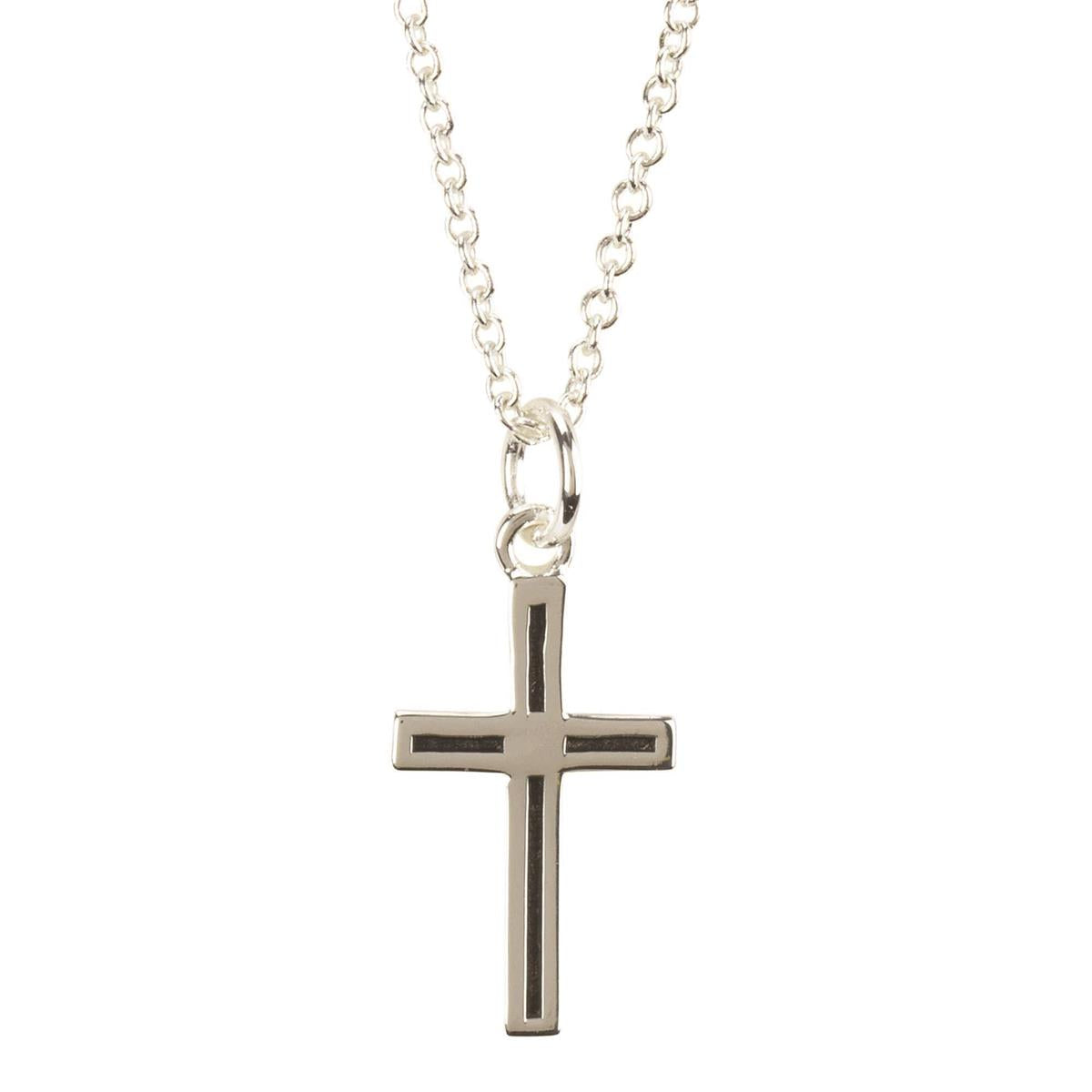 Necklace Minis Box Cross Silver Plated 18" Ch by Dicksons