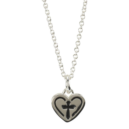 Necklace Minis Heart/Cross Silver Plated 18" Ch by Dicksons
