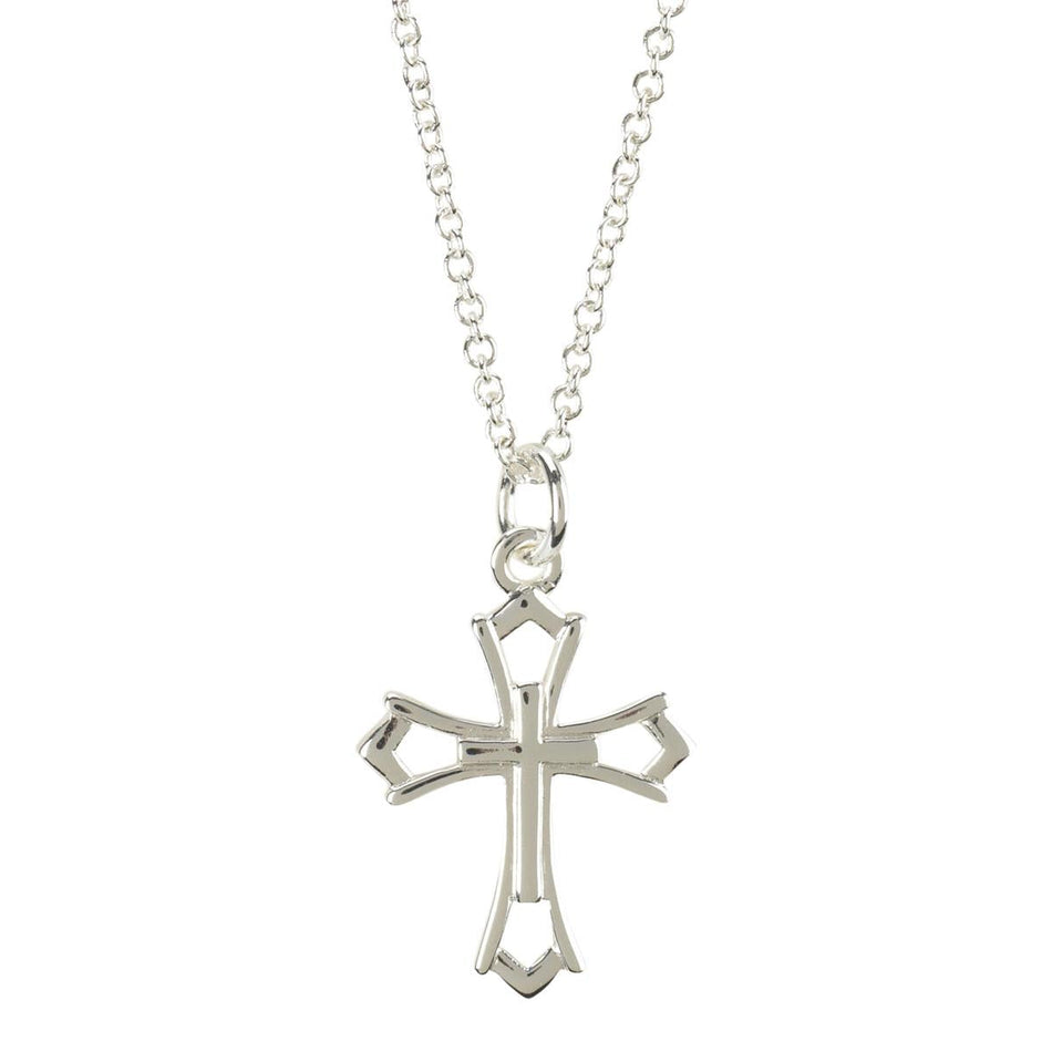 Necklace Minis Flare Cross C/o Silver Plated 18" Ch by Dicksons