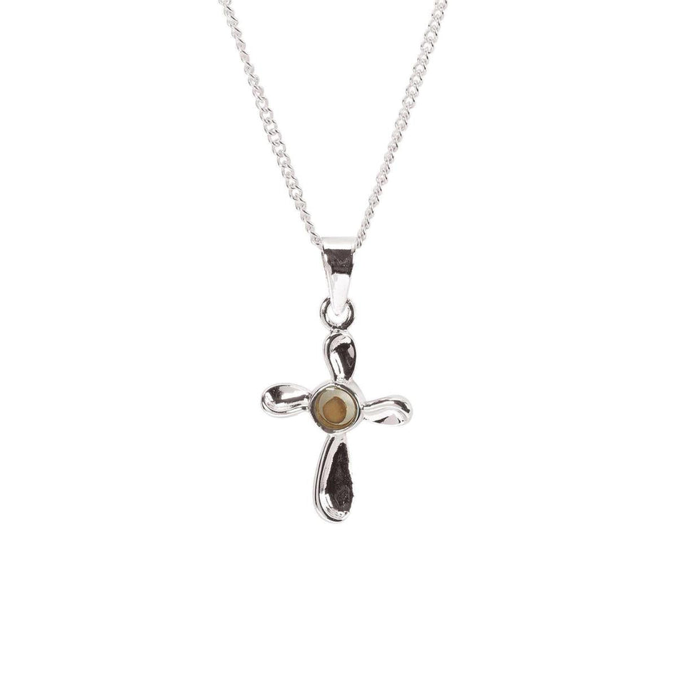 Necklace must Sd Petal Cross Silver Plated 11/16"-18" by Dicksons