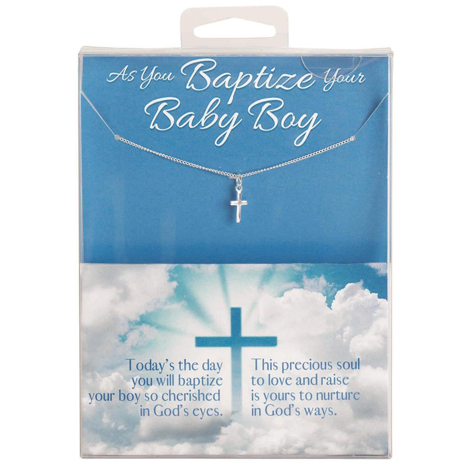 Necklace Baptize Baby Boy Box Cross PS by Dicksons