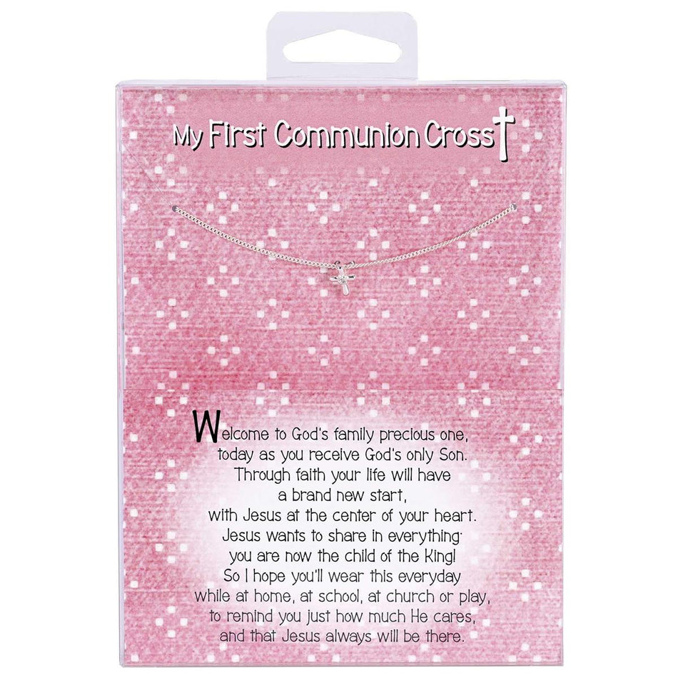 Necklace Petal Cross/CZ 1st Communion by Dicksons