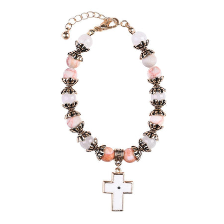 Bracelet Mustard Seed Coral And White by Dicksons, product view 2