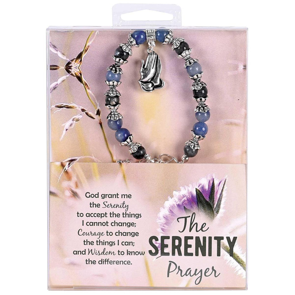 Bracelet Serenity Prayer Blue Beads by Dicksons
