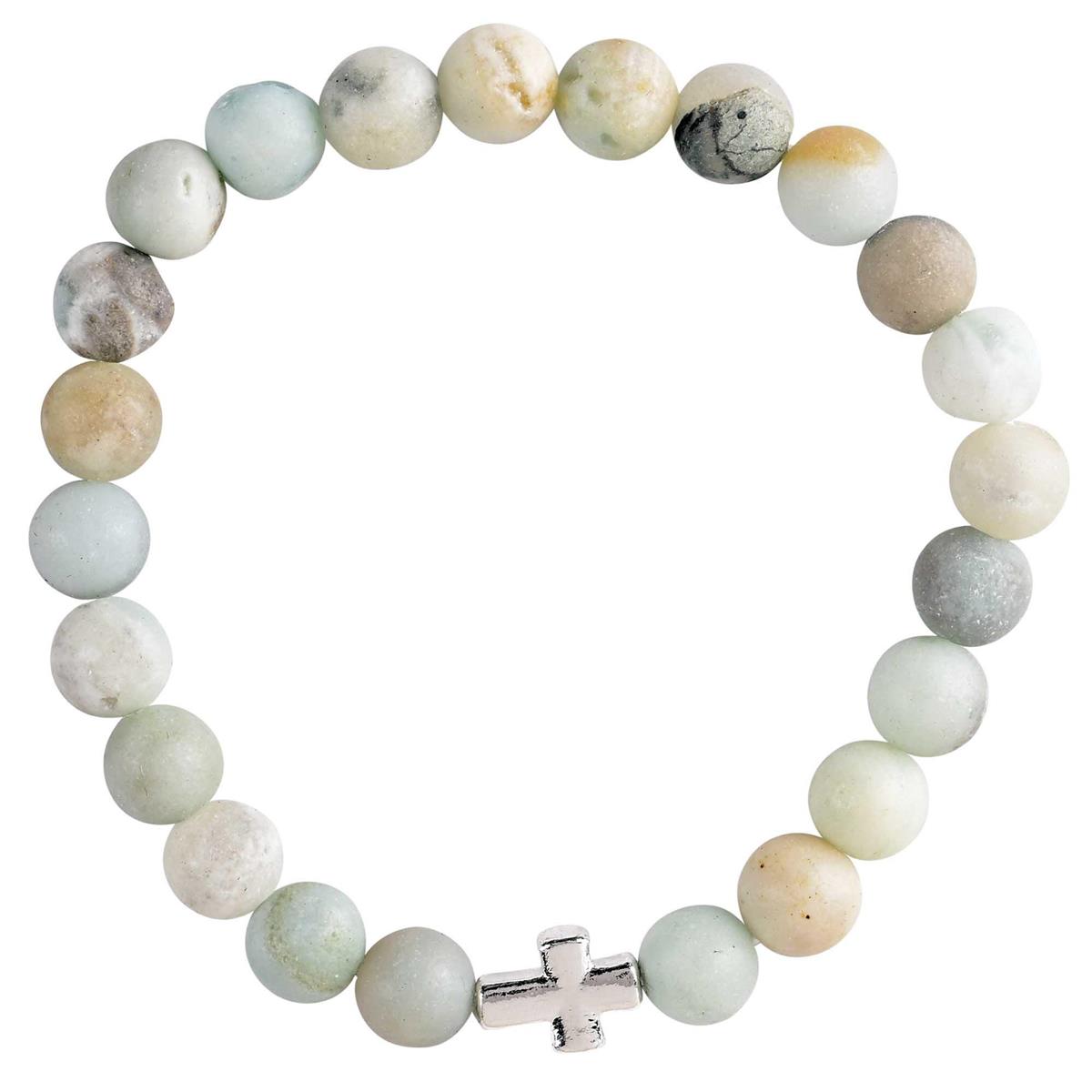 Bracelet Amazonite Stone With Cross by Dicksons