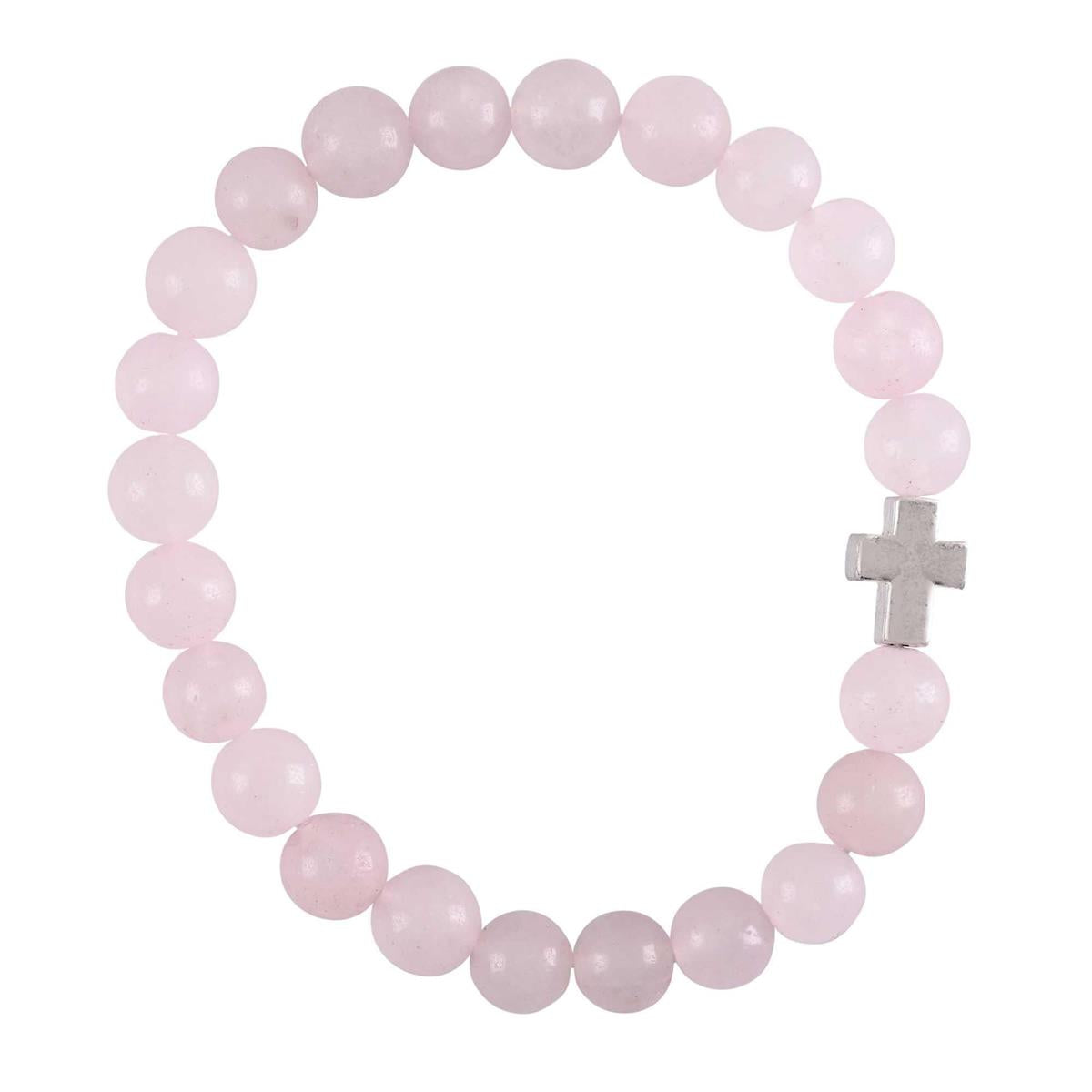 Woman Of God Cross Pink One Size Red Quartz Stone Bracelet On Presentation Card by Dicksons, product view 2
