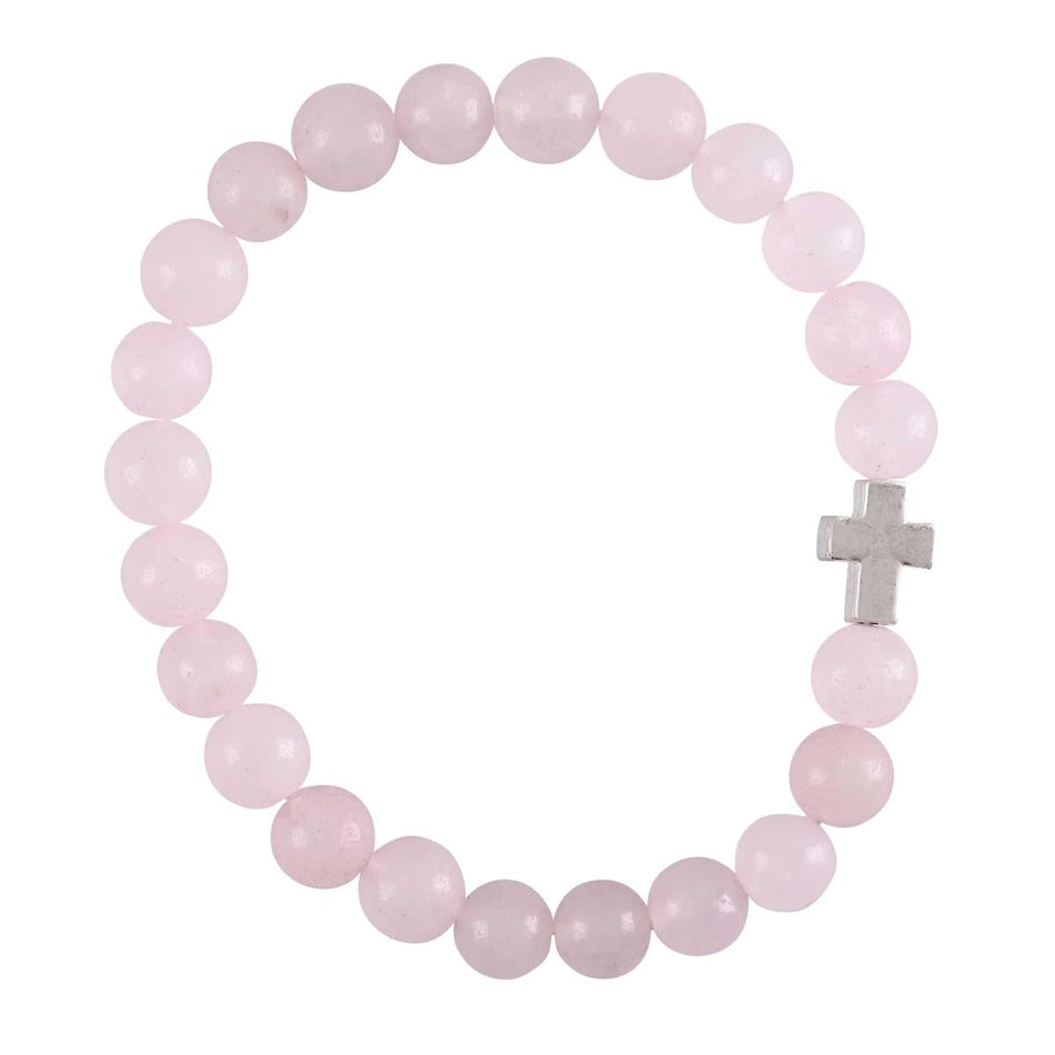 Woman Of God Cross Pink One Size Red Quartz Stone Bracelet On Presentation Card by Dicksons, product view 2