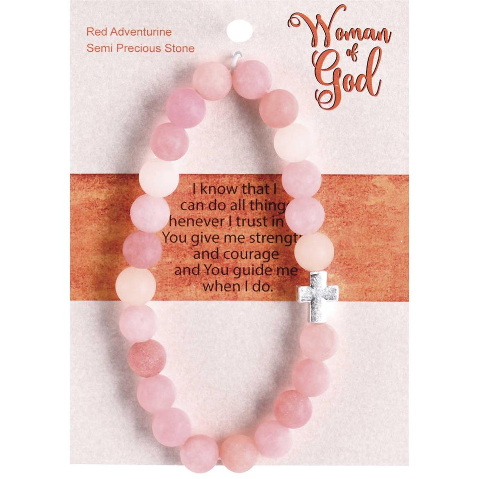 Bracelet Woman Of God Red With Cross by Dicksons